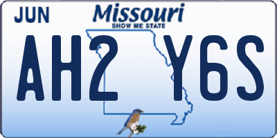 MO license plate AH2Y6S