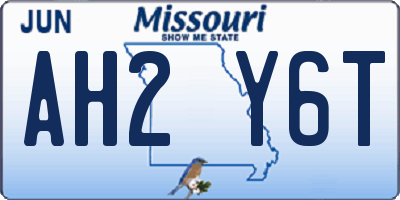 MO license plate AH2Y6T