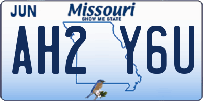 MO license plate AH2Y6U