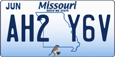 MO license plate AH2Y6V