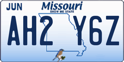 MO license plate AH2Y6Z