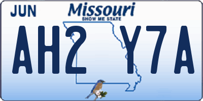 MO license plate AH2Y7A