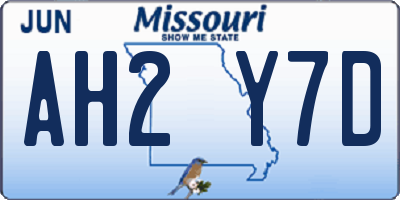 MO license plate AH2Y7D