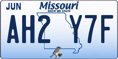 MO license plate AH2Y7F