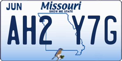 MO license plate AH2Y7G