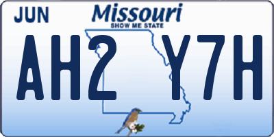 MO license plate AH2Y7H
