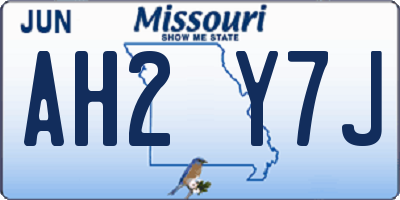 MO license plate AH2Y7J