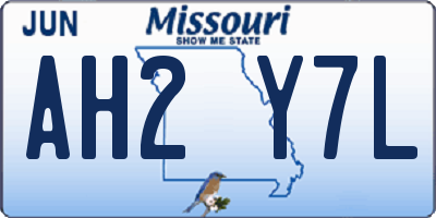 MO license plate AH2Y7L