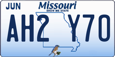 MO license plate AH2Y7O