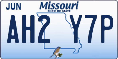 MO license plate AH2Y7P