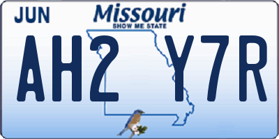 MO license plate AH2Y7R