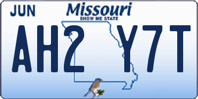 MO license plate AH2Y7T