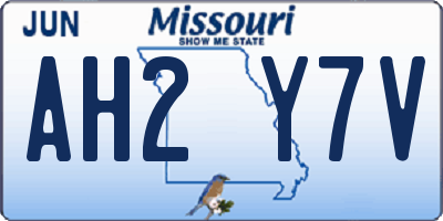 MO license plate AH2Y7V