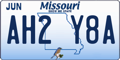 MO license plate AH2Y8A