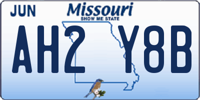 MO license plate AH2Y8B
