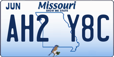 MO license plate AH2Y8C