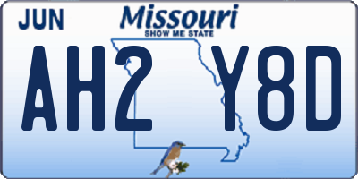 MO license plate AH2Y8D