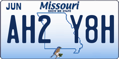 MO license plate AH2Y8H