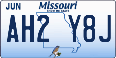 MO license plate AH2Y8J
