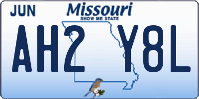 MO license plate AH2Y8L