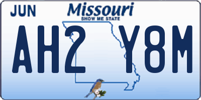MO license plate AH2Y8M
