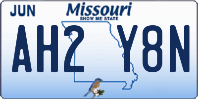 MO license plate AH2Y8N