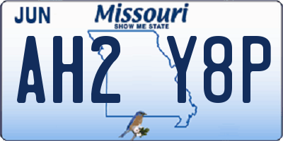 MO license plate AH2Y8P