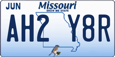 MO license plate AH2Y8R