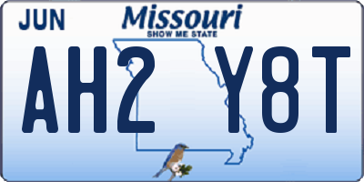 MO license plate AH2Y8T