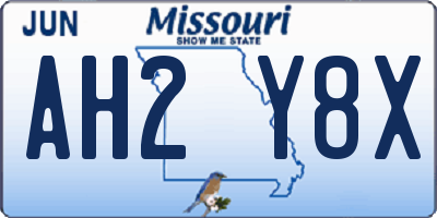 MO license plate AH2Y8X