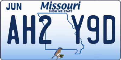 MO license plate AH2Y9D