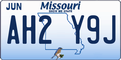 MO license plate AH2Y9J