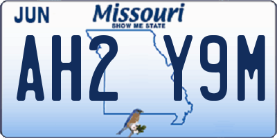 MO license plate AH2Y9M
