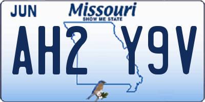 MO license plate AH2Y9V