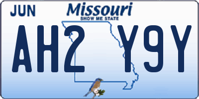 MO license plate AH2Y9Y