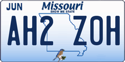 MO license plate AH2Z0H