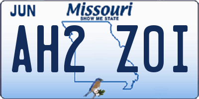 MO license plate AH2Z0I