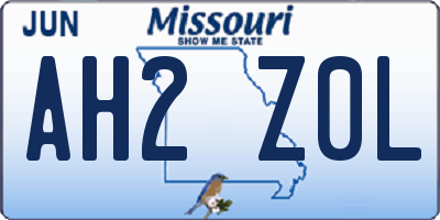 MO license plate AH2Z0L