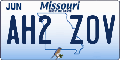 MO license plate AH2Z0V