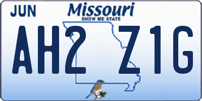 MO license plate AH2Z1G