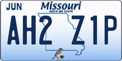 MO license plate AH2Z1P