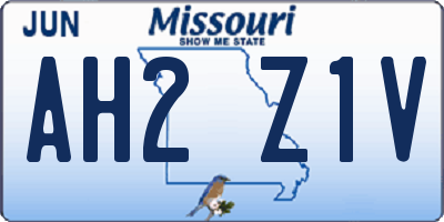 MO license plate AH2Z1V