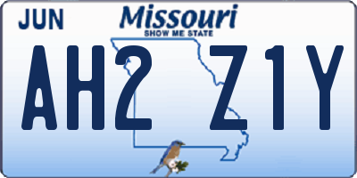 MO license plate AH2Z1Y