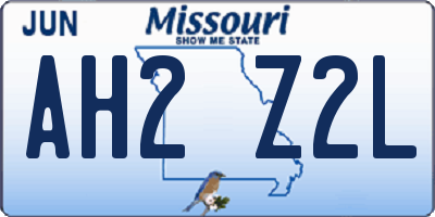 MO license plate AH2Z2L