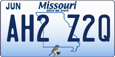 MO license plate AH2Z2Q