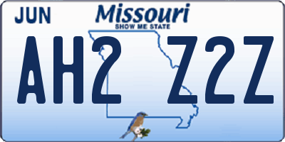 MO license plate AH2Z2Z