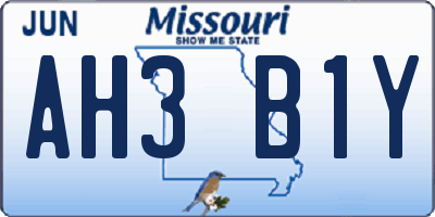 MO license plate AH3B1Y