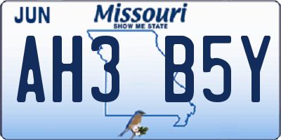 MO license plate AH3B5Y