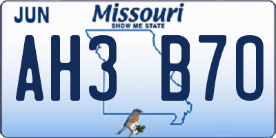 MO license plate AH3B7O