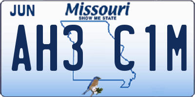 MO license plate AH3C1M